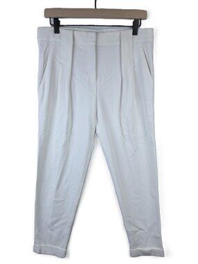CHAIKEN Olivia Pant Trousers Pleated Front Viscose White size 4 Minimalist